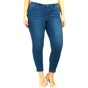 Tahari Kelly Classic Skinny Denim Blue Jeans Size 24W